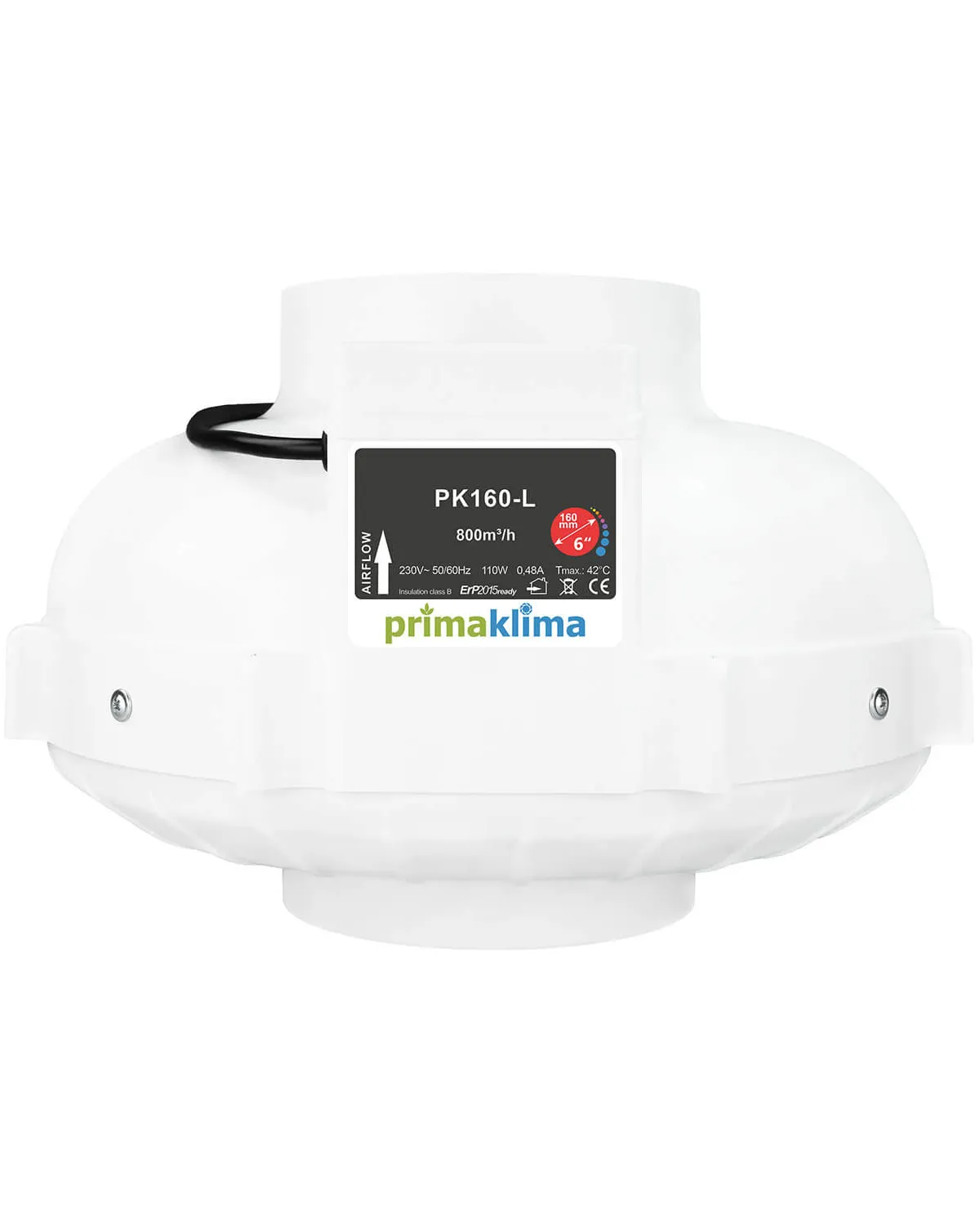 PRIMA KLIMA WENTYLATOR 1 SPEED 800M3/H, FI160MM