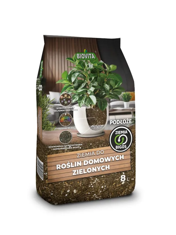 Produkt BIOVITA ZIEMIA DO ROŚLIN DOMOWYCH ZIELONYCH 8L Obraz